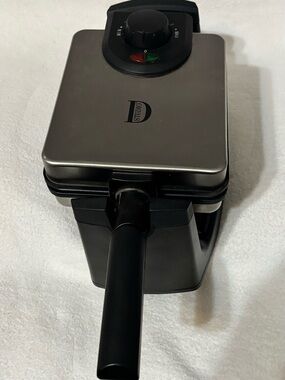 Studio D Stainless Steel and Black Belgian Waffle Maker